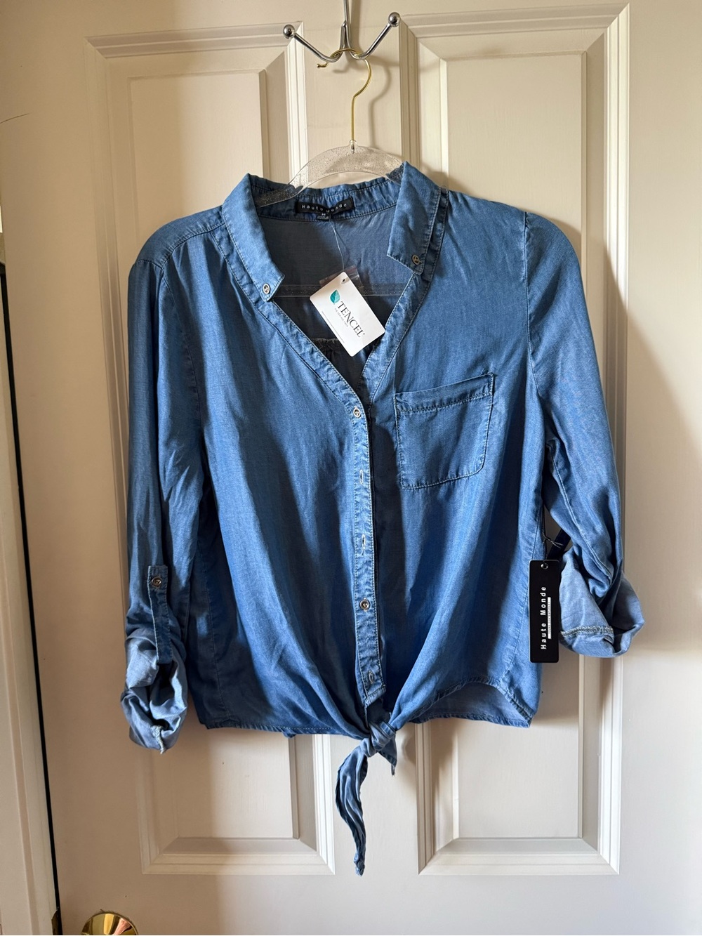 Haute Monde Light Blue Denim-Style Shirt